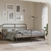 VidaXL Metal Bed Frame with Headboard/Footboard Black 183x213 Cm, Double Bed, Bedroom Furniture, Bed 376623