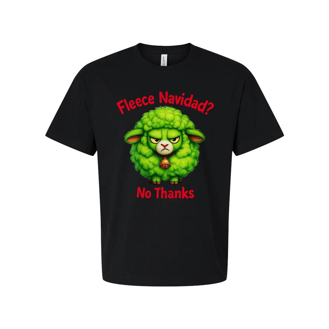 

Fleece Navidad No Thanks Green Cartoon Sheep Christmas Shirt For Unisex Graphic XL
