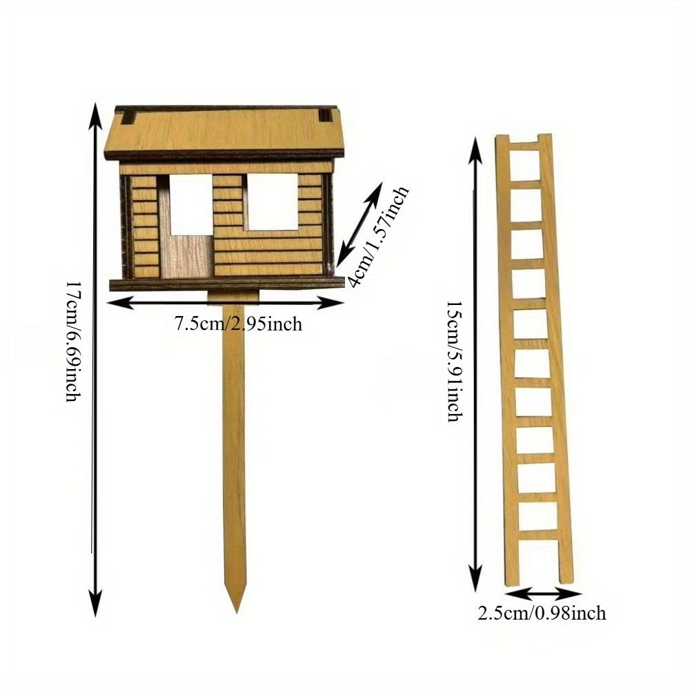 1 Stück Pflanze Mini Baumhaus Pflanzung Mini Baumhaus Holzhandwerk Blumentopf Zubehör Geeignet für Geschenke für Freunde, Familie und Paare
