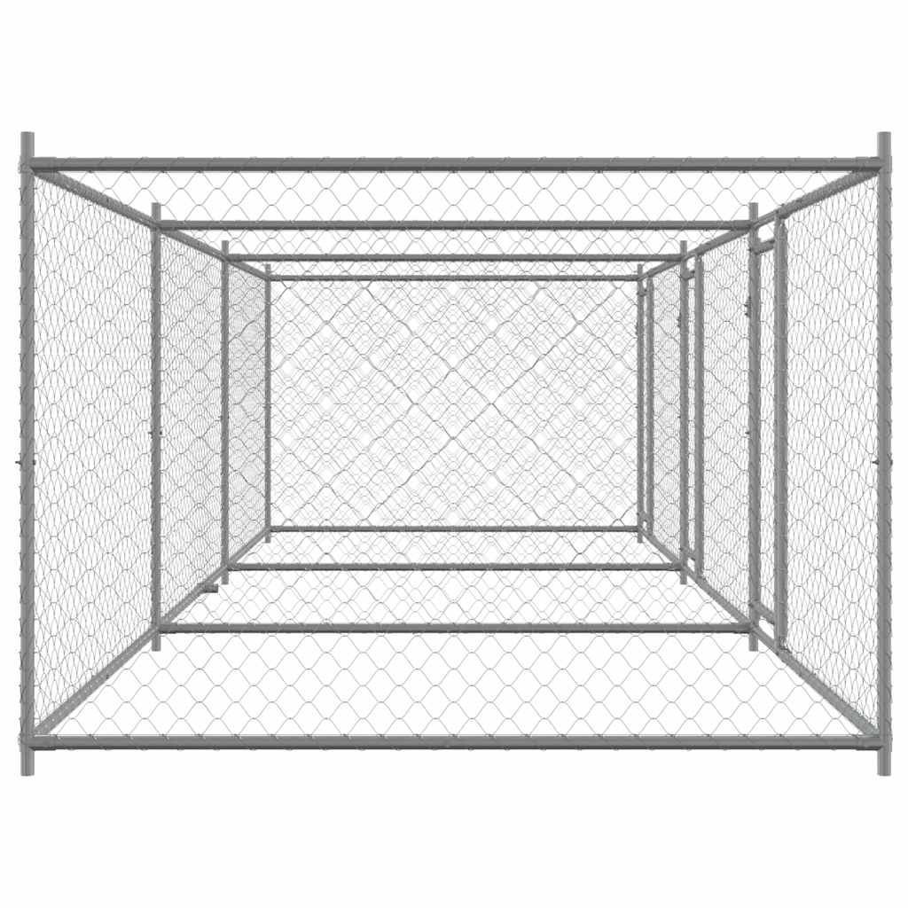 Vidaxl Dog Cage, With Door, Grey, 6X2X1.5 M, Steel