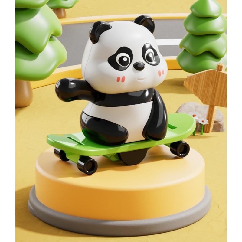 3pcs Manual Wind Up Panda Figurine with Sport Theme Design for Children Playtimes Sensory Development Activity Toy