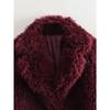 2024 Autumn Winter Women Casual Artificial Wool Jackets Fashion Streetwear Solid Turn Down Collar Warm Oversized Thick Coats