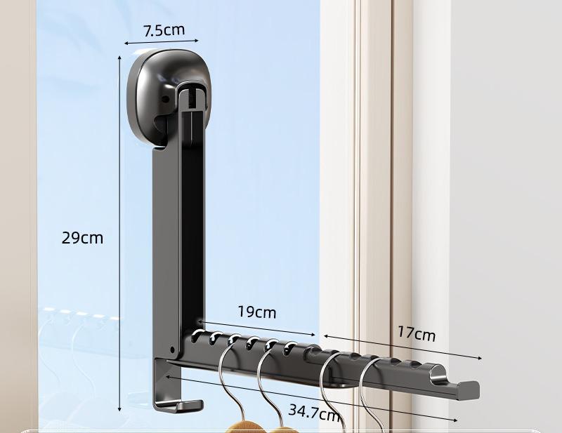 Folding Wall-mounted Clothes Drying Rack with Suction Cup Foldable Retractable Portable Clothes Drying Folding Clothes Racks 2pcs