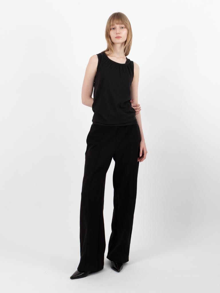 Seleukeu Asymmetrical Double Sleeveless _ Black