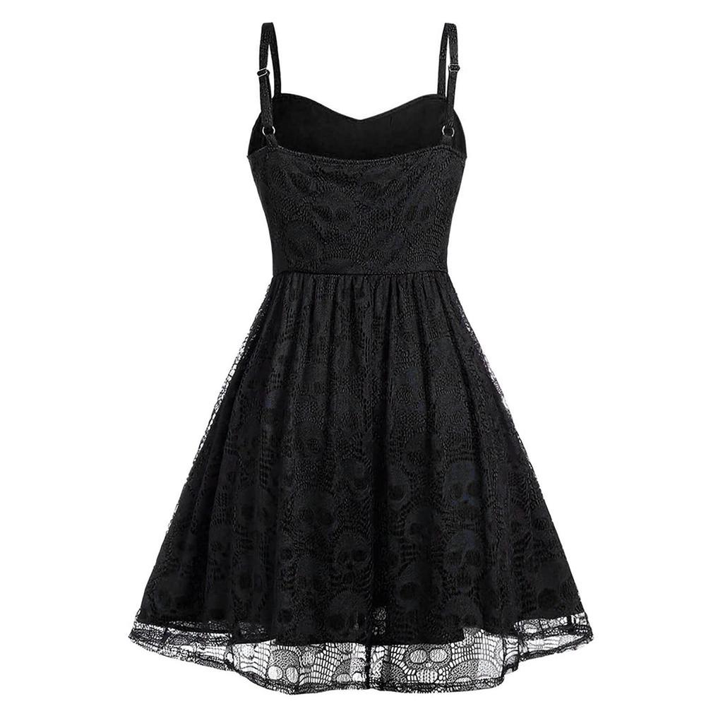 Women's Lace Mesh Halloween Sleeveless Suspender Dress