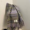 Autumn and Winter New Thickened Warm Circle Yarn Colored Imitation Cashmere Plaid Scarf Women's Tassel Versatile Shawl