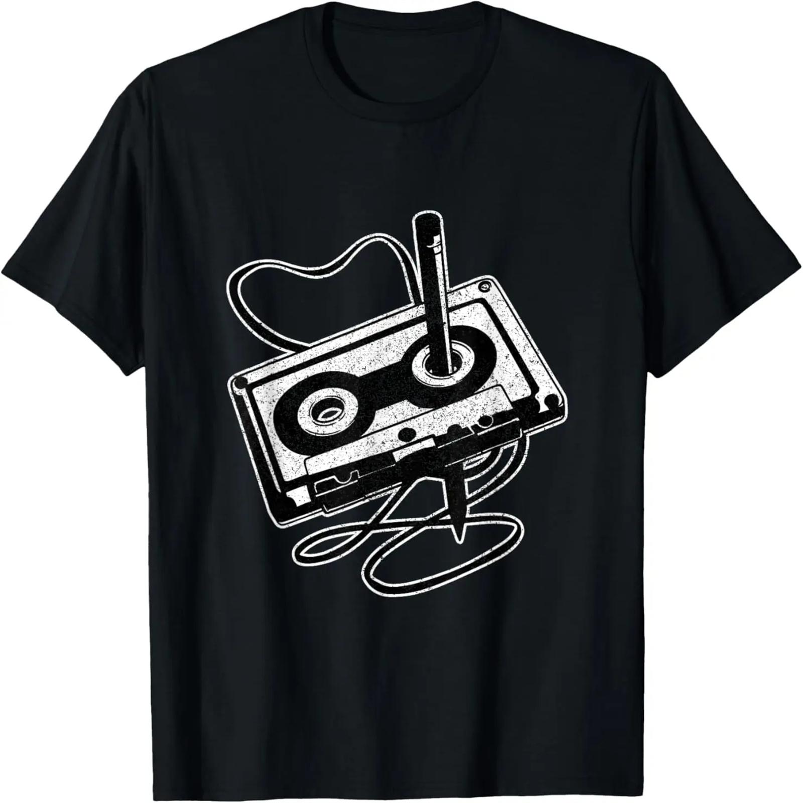 80s Cassette Tape Pencil Retro Vintage Throwback Music T-Shirt S