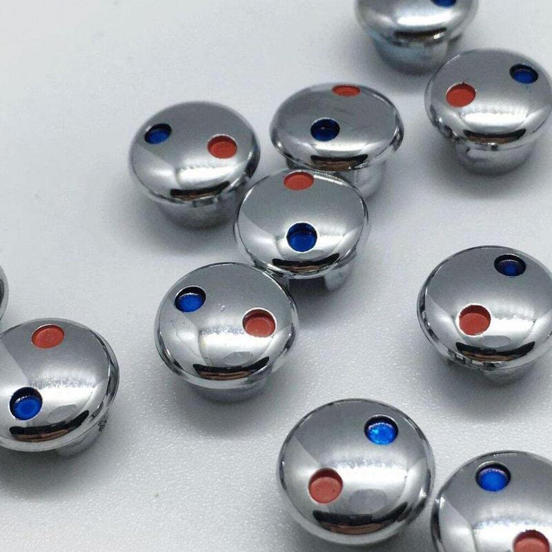 20pcs Faucet Handle Hot Cold Water Sign Red Blue Label Decoration Cover Kitchen Bathroom Mixer Tap Indicate For Faucet Handles