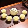 Goat Jade Tea Set Kung Fu Set Chinese Light Luxury Tea Calendars Teacups Office White Porcelain Teapot Covered Bowl Set