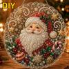 Perlen Diamantmalerei Sonnenfänger Set Bastelset Acryl Runde Platte mit Spitzenrand Perlen Basteln Weihnachten Diamantmalerei