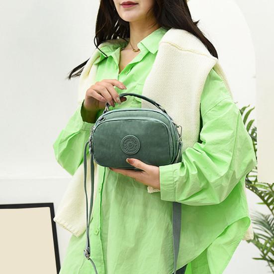 

Messenger Bag Large Capacity Portable Handle Wear-resistant Anti-scratch Zipper Closure Decorate Fine Texture Women Crossbody Phone Bag