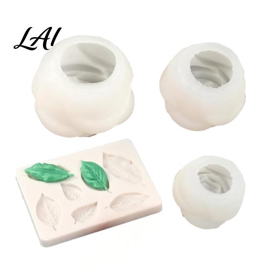 Silicone Soap Mold 4Pcs Flower Mold DIY Rose Candle Making Flexible Epoxy