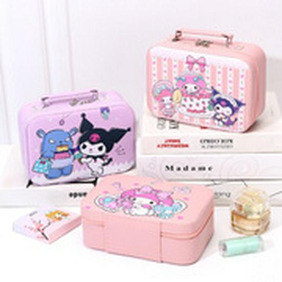 Přenosná víceúčelová plátěná kosmetická taška - Dětské velkokapacitní čtvercové úložné pouzdro