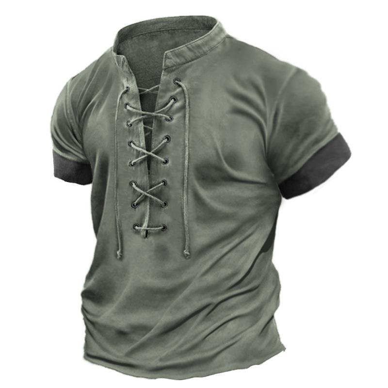 GS Heren T-shirt met korte mouwen, grafisch en geborduurd, lente- en zomermodel, korte mouwen, bedrukt XS groen