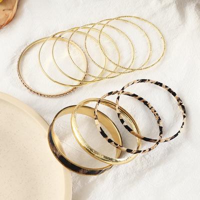 Womens Geometric Bohemian Vintage Stackable Bracelet Set Metal Jewelry Travel Gift
