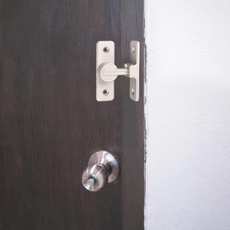 Metal Sliding Door Lock with Fluorescent Feature Secure 90 Degree Latches Stable Sliding Door Latches Lock Simple Installs