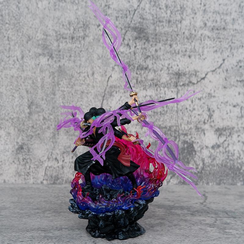 39cm One Piece Soron Ghost Island Asura Action Figures Nine Blade Flow Three Headed Six Armed One Piece Model Ornament Gift