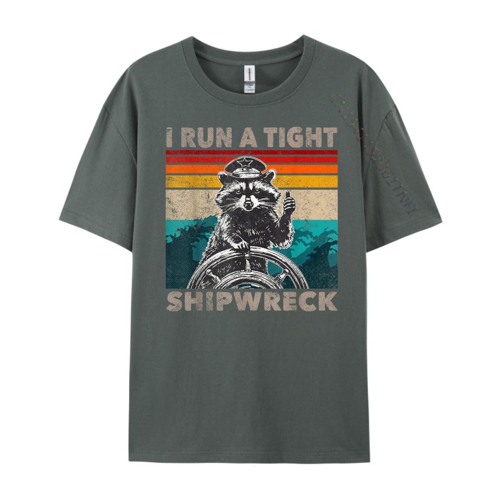 Gestisco un naufragio stretto Capitan Procione Divertente Vintage Carino T-shirt Oversize Regali da Uomo
