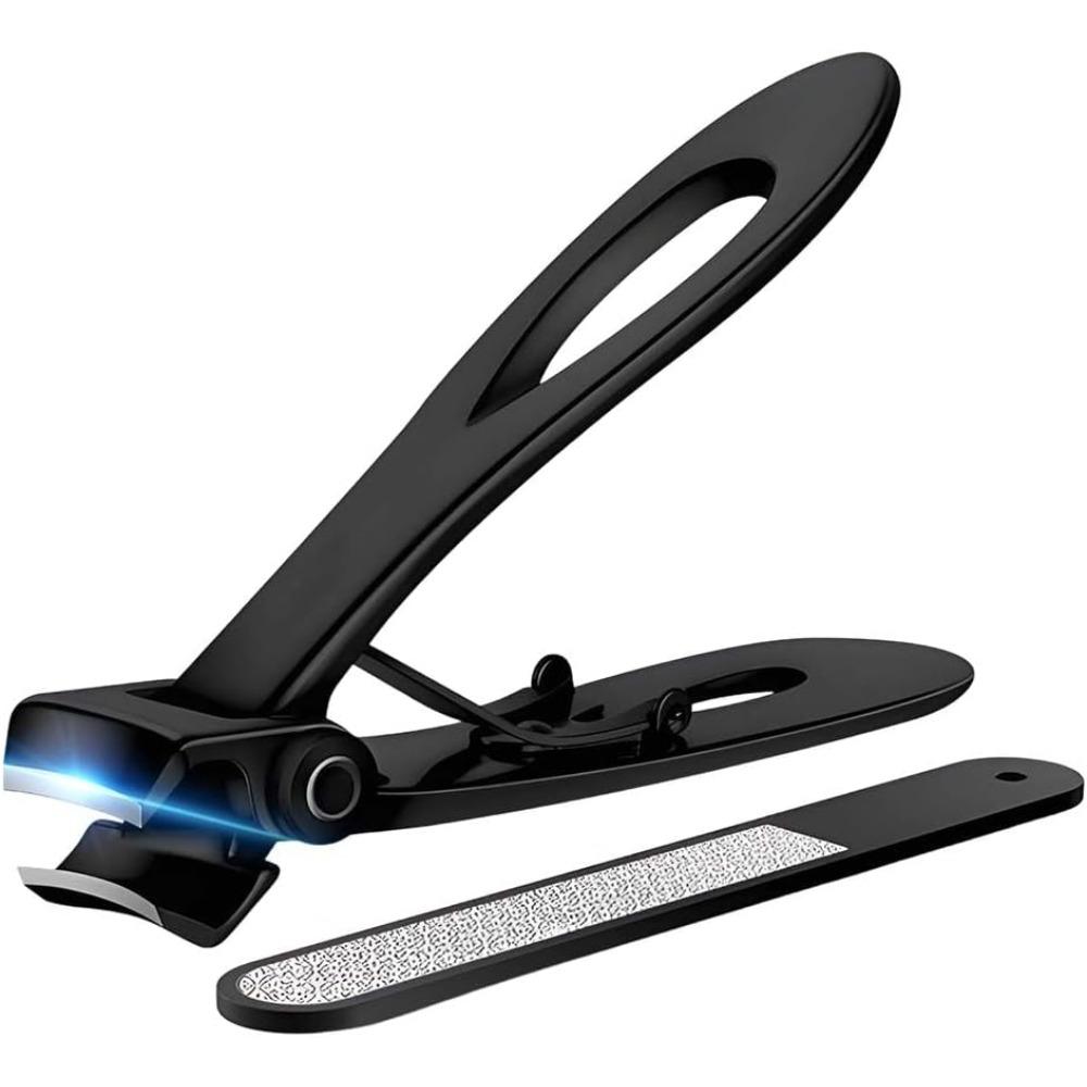 Nail Clippers for Thick Nail, 16mm Wide Jaw Opening Heavy Duty Toenail Clippers with Sharp Curved Blades Nail File, Stainless Steel Toe Nail Clippers