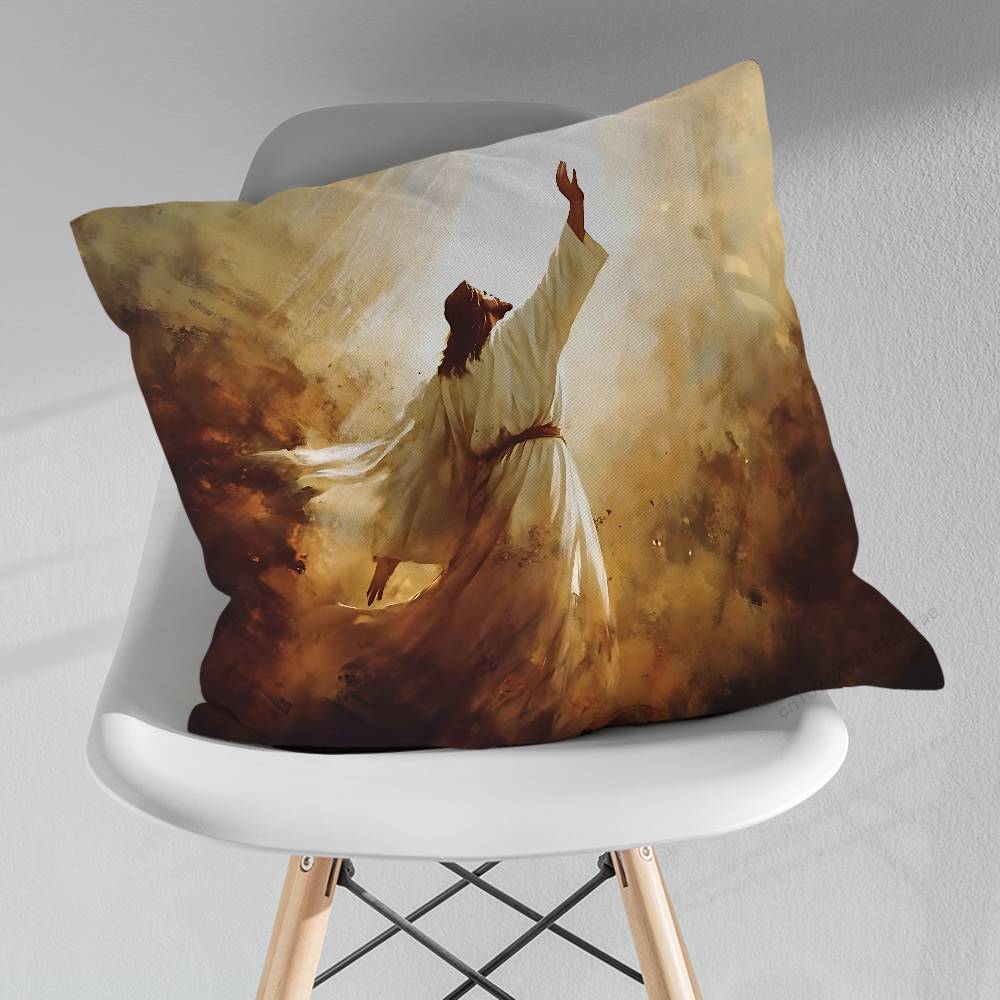 Savior Belief Jesus Pillowcase for Sofa Room Office Decor Printing Merchandise AllMatch Cushion Cover