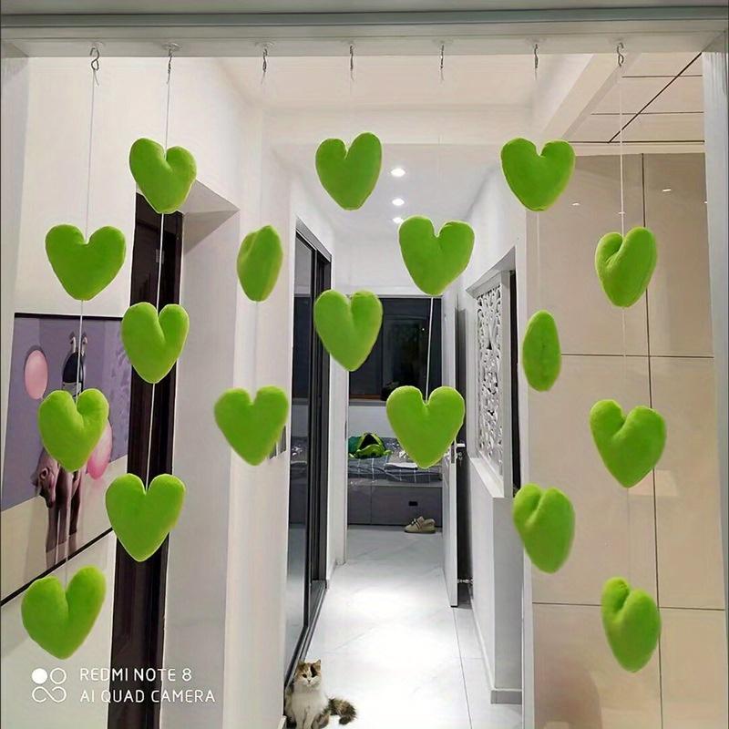 1set Felt Hearts Hanging Decorations Artistic Decor Cute Heart Curtains For Room Partition Girl's Heart Dreamy Cloud Aesthetic Design Home