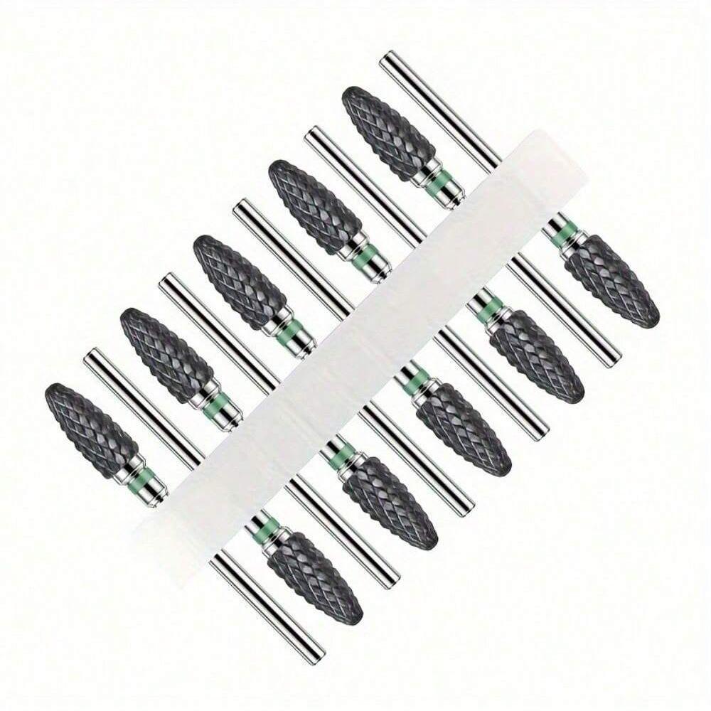 10pc/Set Ceramic Milling Cutter Nail Drill Bits Burr Gel Polish Remove Tools Cuticle Electric Manicure Files Kit Accessories