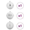 XXL Christmas Ornament Set 3 pcs Silver Plastic