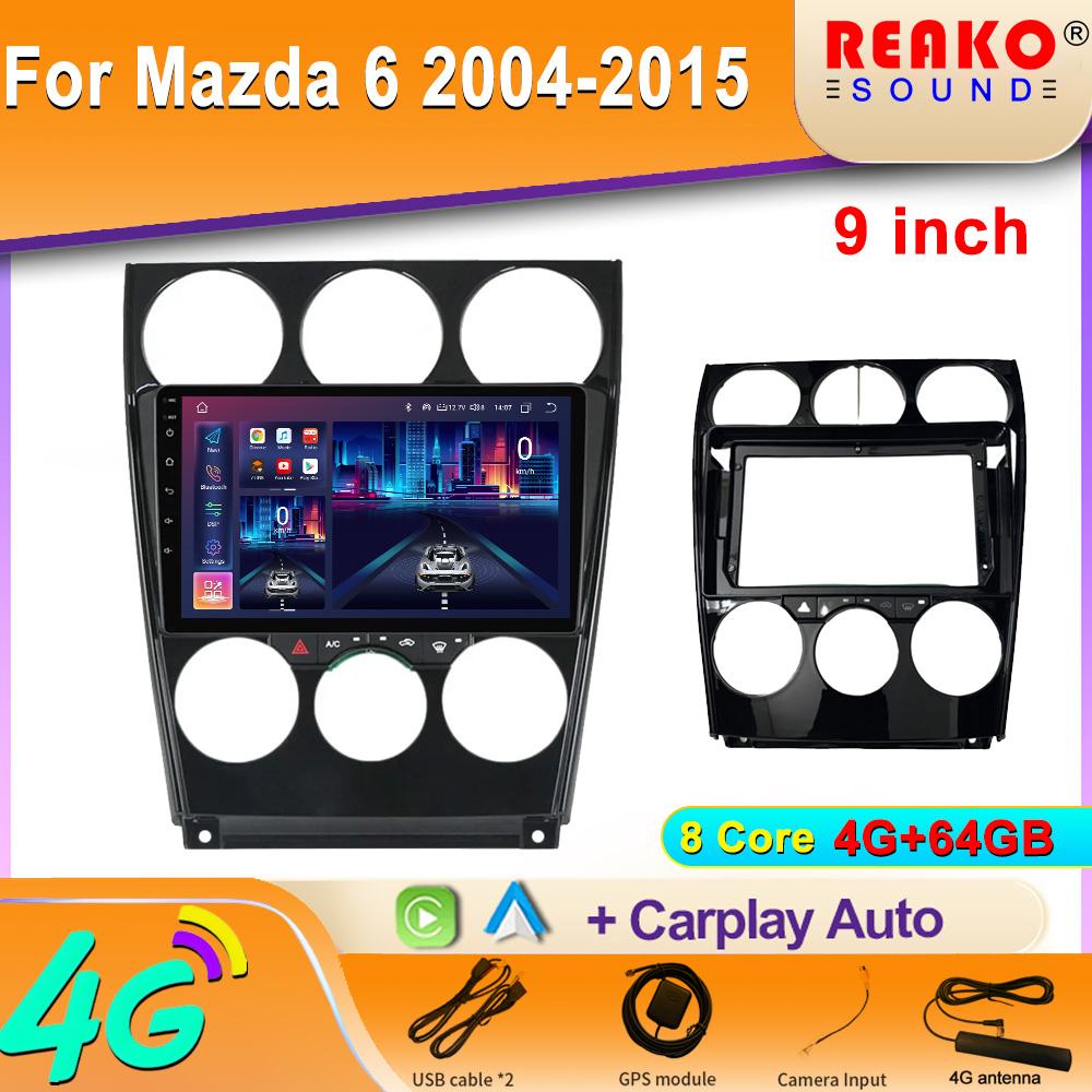 Autoradio Multimedia Navigation Android Wireless Carplay Für Mazda 6 2004-2015 GPS WiFi 2 Din Bildschirm Stereo