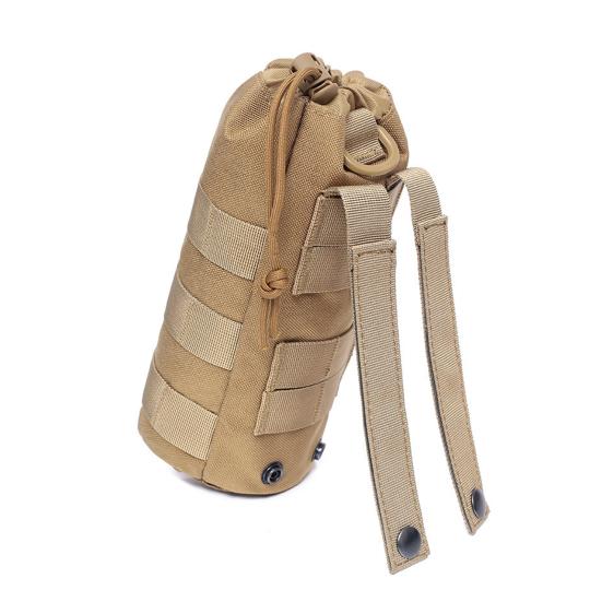 Husă tactică pentru sticle de apă, suport pentru sticle de apă sport, cu șnur deschis în partea de sus și plasă de jos, atașat la centura de rucsac, vestă