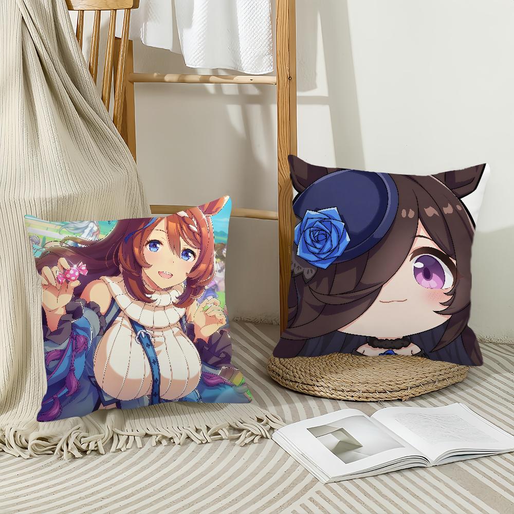 Anime Umamusume Pretty Derby Super Creek Pillow Case Office Cushions Suitable For Sofa Car Bedroom Decorative Cushion Cover