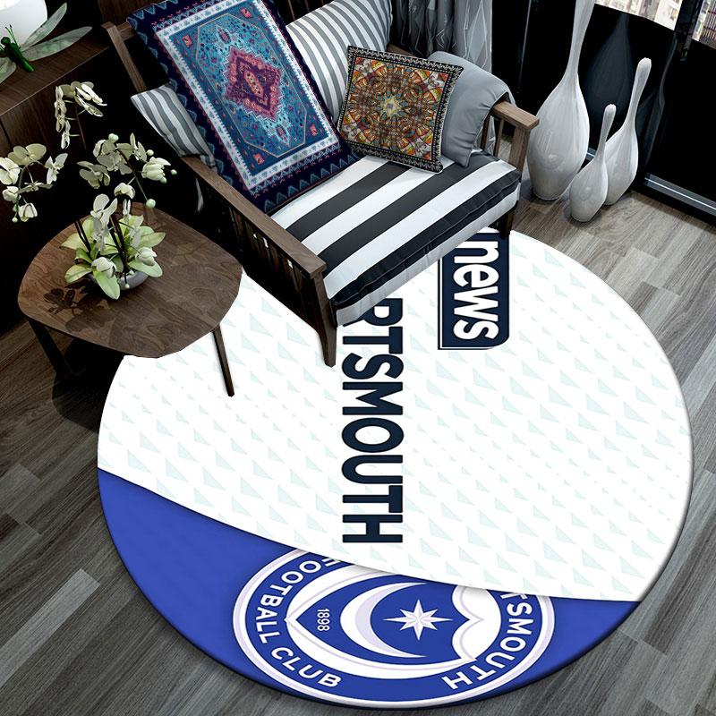Portsmouth FC Art Pattern Round rug,Carpet Rug for Living Room Bedroom Playroom ,Non-slip Floor Mat,Holiday Gifts and Birthday Gifts.