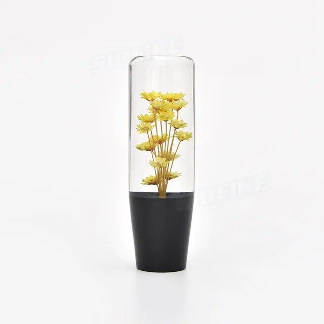 Universal 15CM Car Manual Shifter Head Shift Knob Stick Crystal Transparent Flower Gear Shift Knob