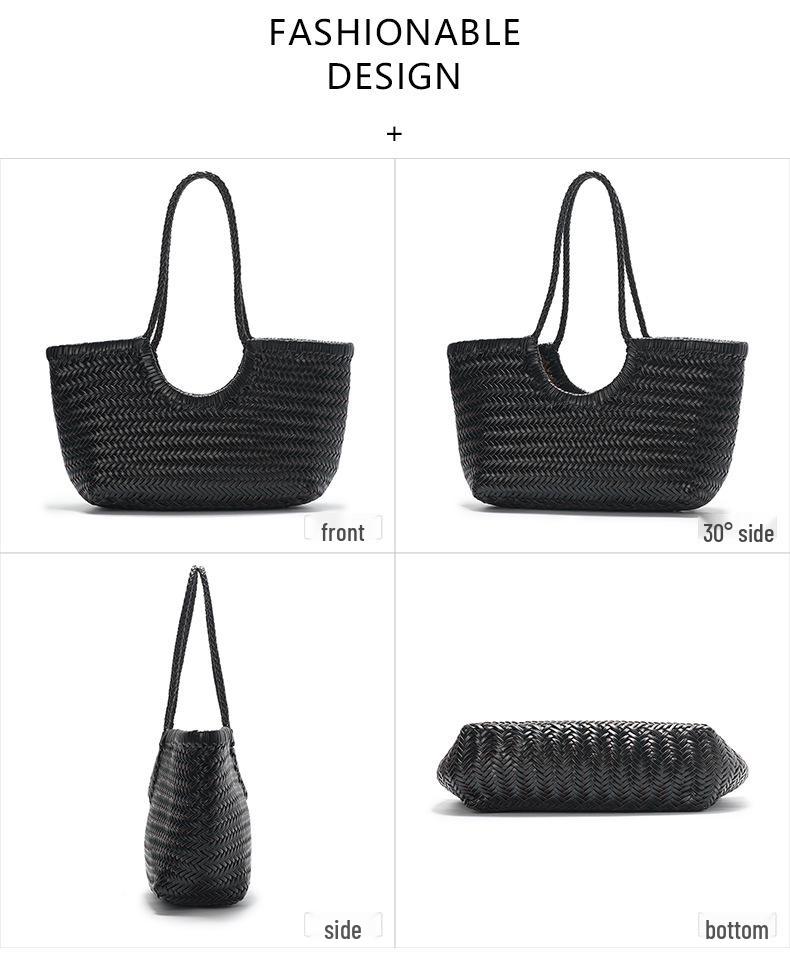 JOGUJOS Genuine Leather Retro Underarm Tote Bag for Women