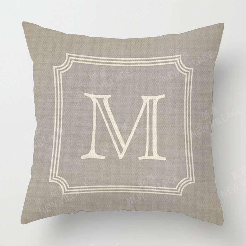 Home Living Room Fashion Grey Letter Decoration Cushion Covers Linen Throw Pillow Covers45*45 Pillowcase 40x40cm 50x50 45x45