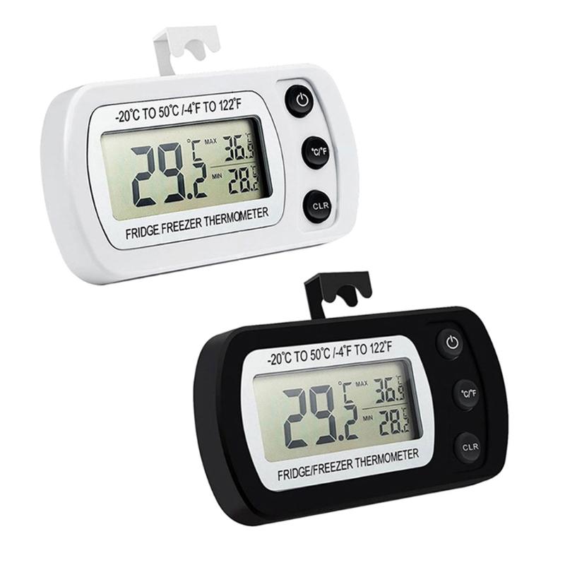 Upgraded Refrigerator Fridge Thermometer Digital Freezer Room Thermometer IPX3 Waterproof Max/Min Record Function