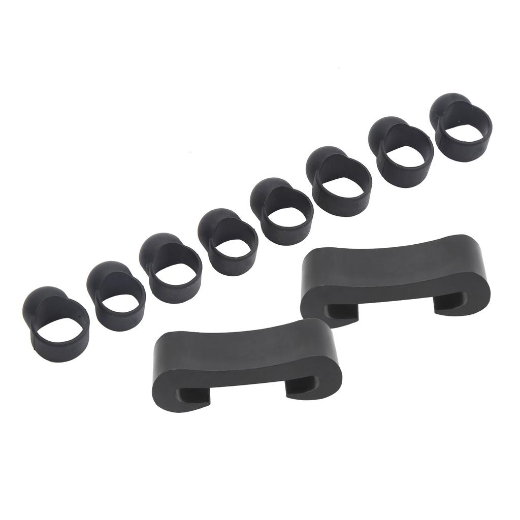 8 Stück Zungentrommel-Fingerhülsen, Silikon-Instrumentenzubehör mit 2 Stück Trommelstockhaltern