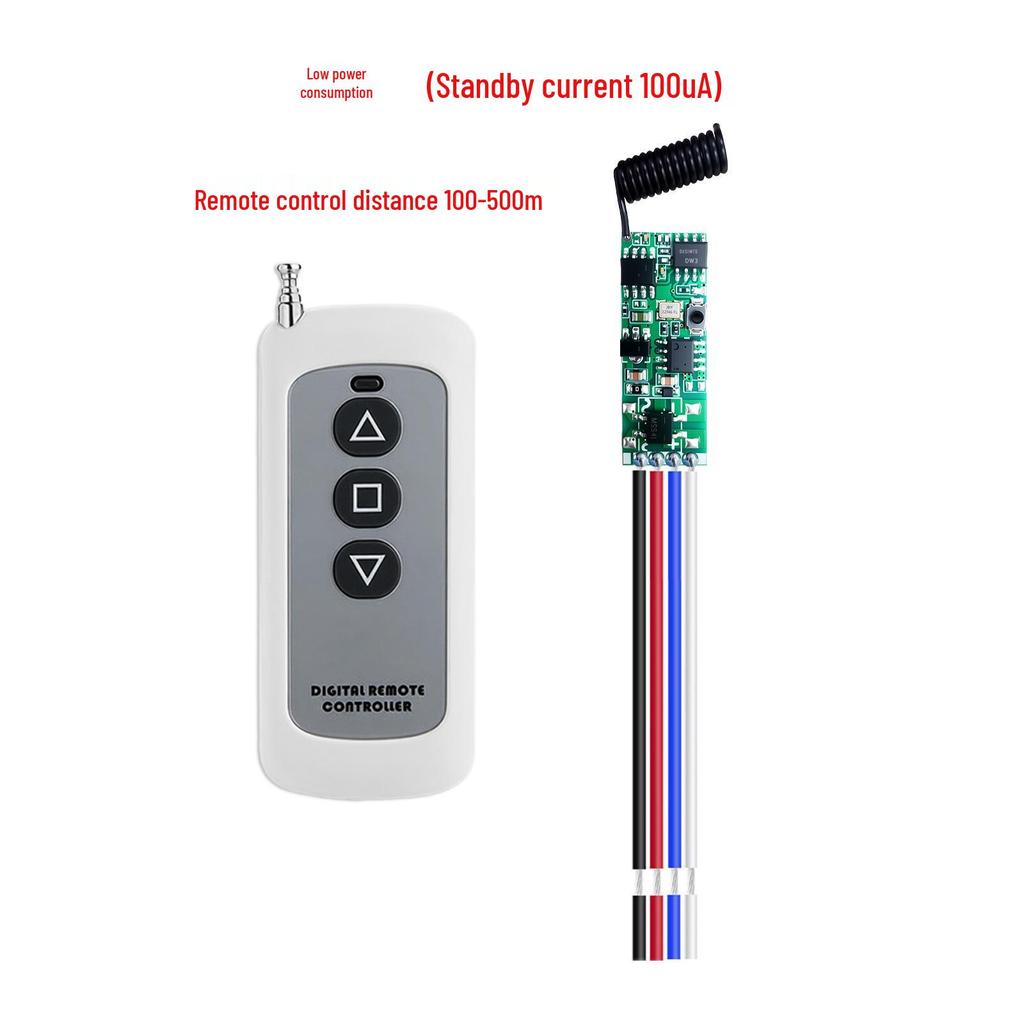 DC Motor Forward/Reverse Remote Control Switch 3.7V-24V with 433MHz Transmitter & Receiver