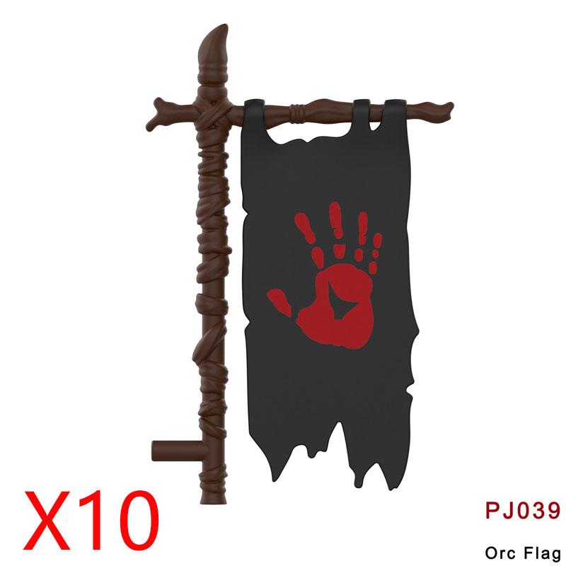 Medieval Accessories Building Blocks Soldiers Weapons Military Flags Mount War Horses Orc Mount Flags Wolf Bricks Kids Toys Gift