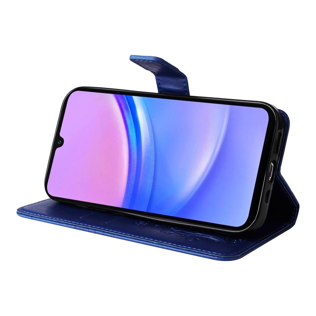 Do Samsung Galaxy A17/A26 5G/A16 5G/A16 4G Etui Portfelowe Skórzane Pokrowiec na Telefon z Nadrukiem Kwiatów i Motyli z Podstawką