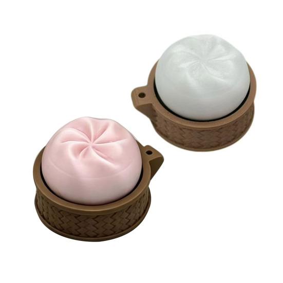 3D Printed Dumpling Fidget Toy Decompression Steamed Bun Toy Keychain Pendant Home Office Worker Anxiety Stress Relief Desk Toy