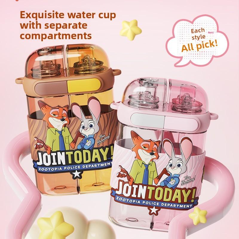 Zootopia Kids Straw Cup With Tritan Material For Summer Travel And Hot Temperature Use