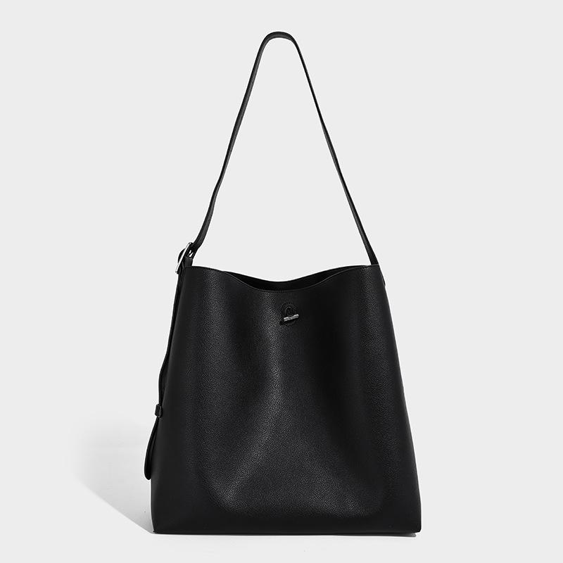 Casual Large Bag for Women, New 2025 Fashion Simple Shoulder Bag for Work and Commuting, Soft Leather Bucket Bag for Women, Large Capacity