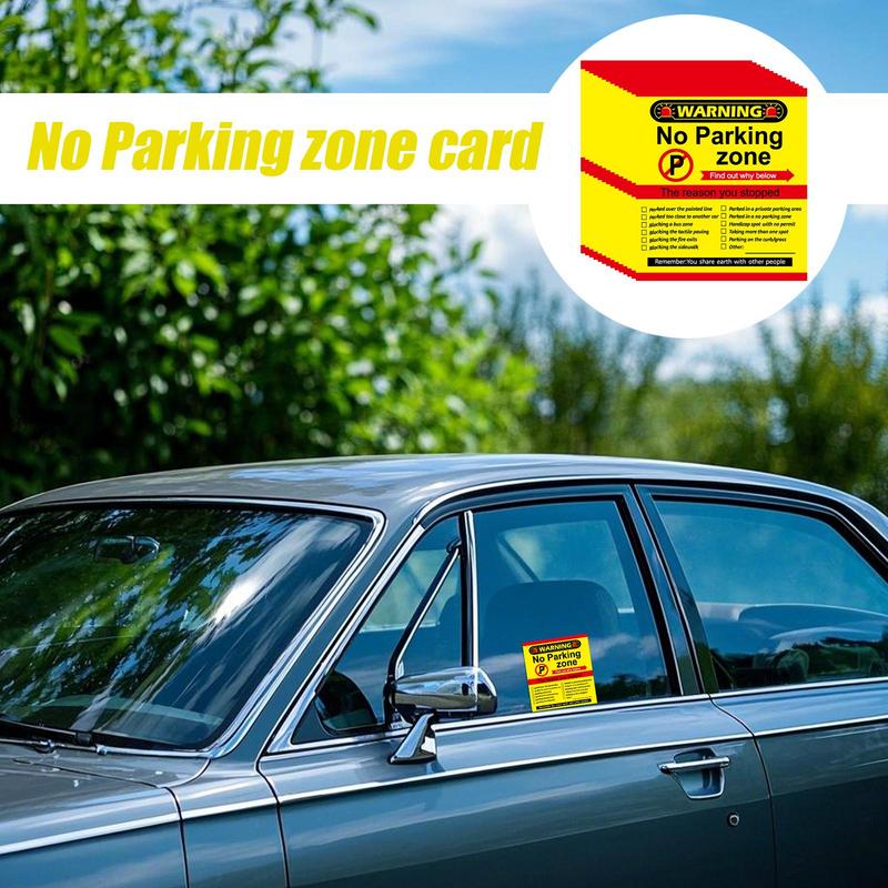 50 Pieces No Parking Zone Cards Bad Parking Cards Warning Safety Stickers Multiple Reason Violation Adult Sock Stuffer