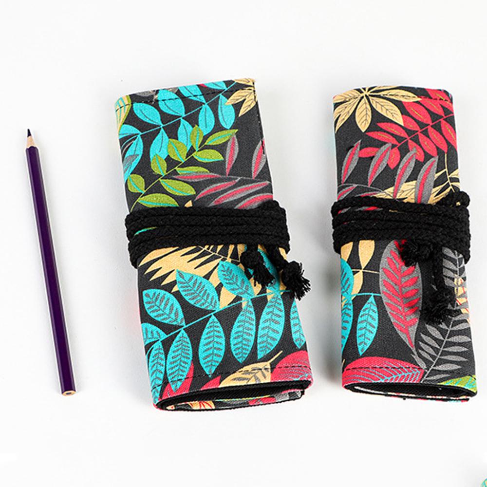 12/24/36/48/72 Hål Färgglad tyg Pennfodral Brevpapper Kosmetisk penna förvaringsväska Pennrulle Skolmaterial