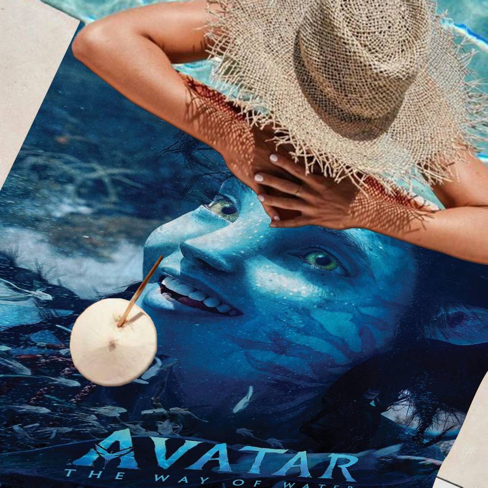 A-Avatar 2 Film Mikrofaser Bedrucktes Strandtuch Bergsteigen Yoga Strand Schwimmen Laufen Saugfähiges Weiches Handtuch