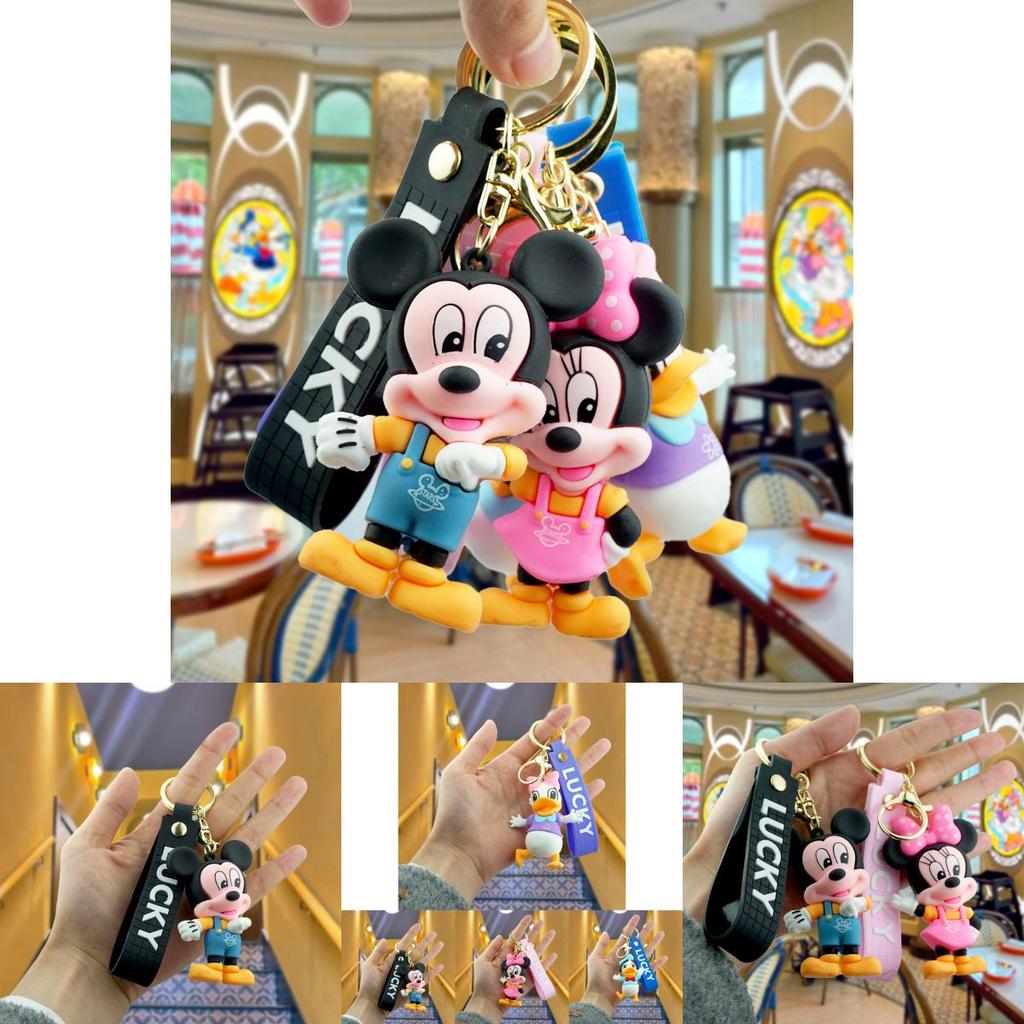 Disney Character Keychain Cute Minnie And Daisy Backpack Pendant Rubber Charm