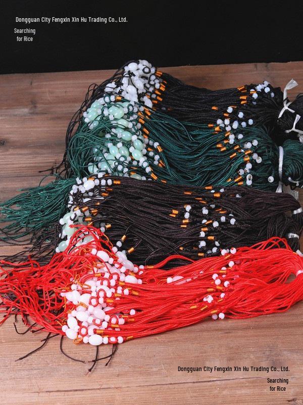 Șnur de performanță pentru ocarină: Colier țesut din jad cu mărgele de semințe cu buclă dublă, perfect ca pandantiv sau accesoriu pentru instrument muzical.