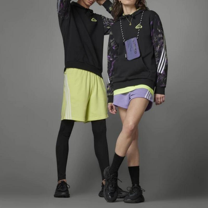Adidas Logo Hoodie with Contrast Details Men Tops Black HU0255