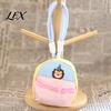 Cute Embroidery Key Holder Small Coin Purse, Macaron Style Mini Backpack Pendant with Lanyard, Lightweight Kids School Bag Pouch Double Zippered