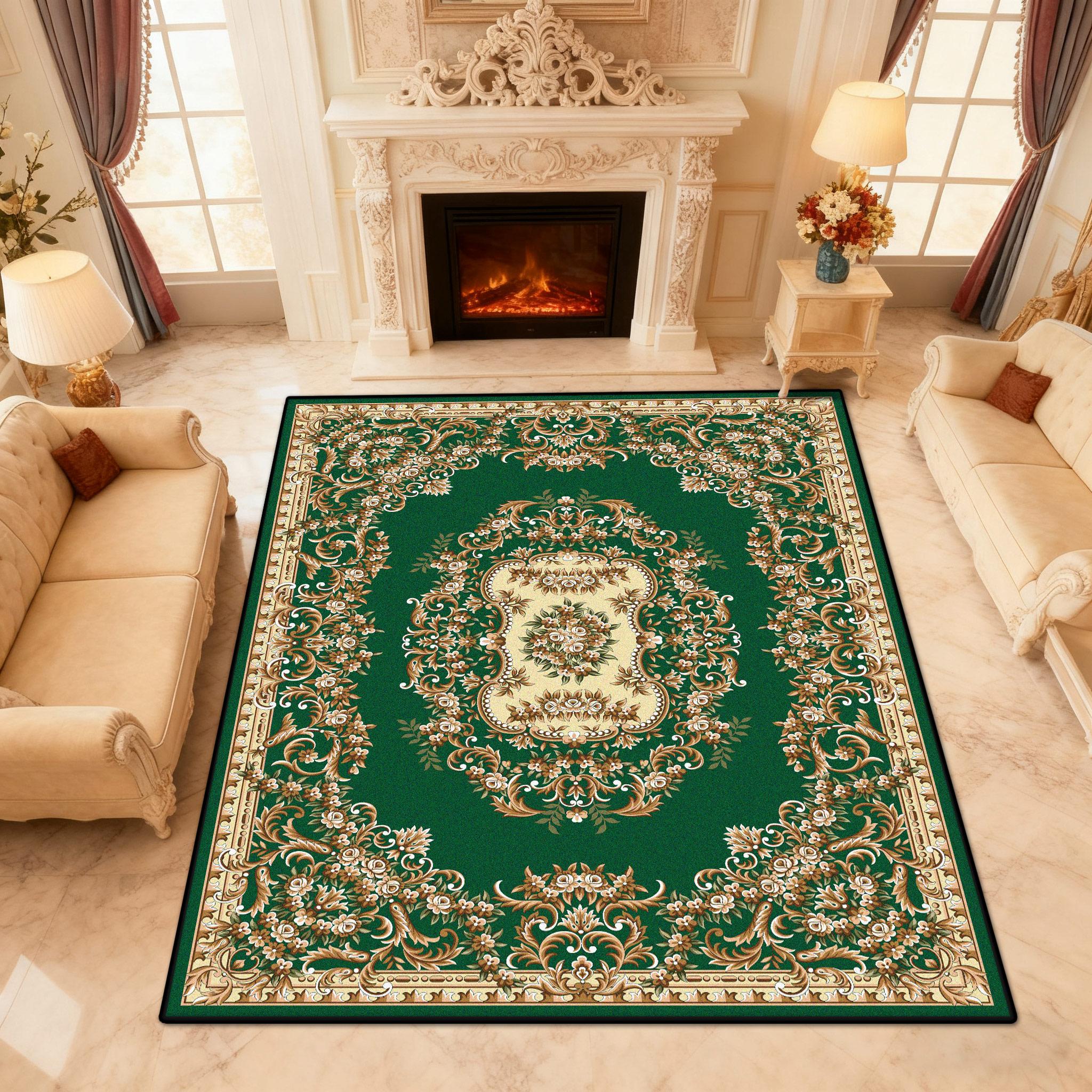 

European Style Ethnic Living Room Carpet Decoration Home Sofa Coffee Table Large Rugs Customizable Easy Clean Floor Mat Luxury 60x90cm